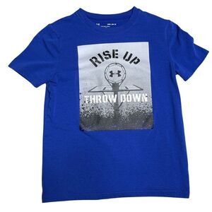 Under Armour Basketball T-shirts Boys Size Youth Medium Rise Up Graphic Front